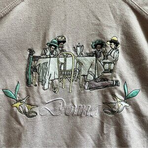 Vintage Golfino embroidered “Donna” crew neck sweatshirt Sz XL 26” PTP
